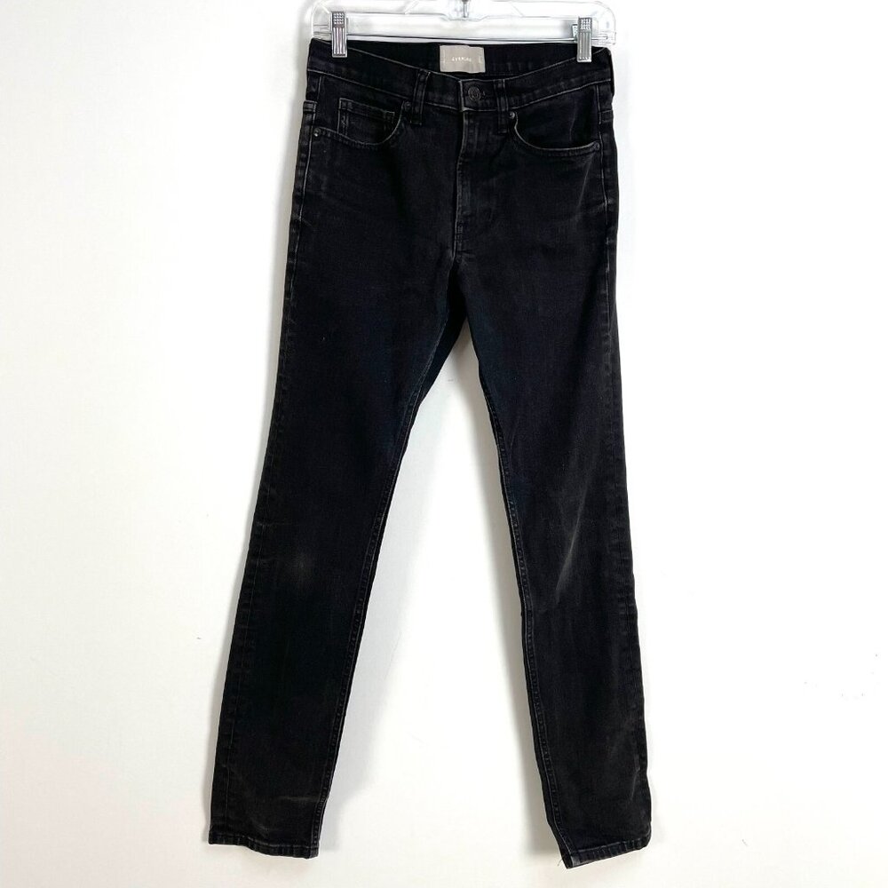 Everlane Mens 29x30 Slim Fit Jeans‎ Black Dark Denim Straight Leg